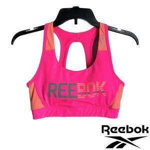 REEBOK Pink Glow Cross Back Sports Bra - SZ SM